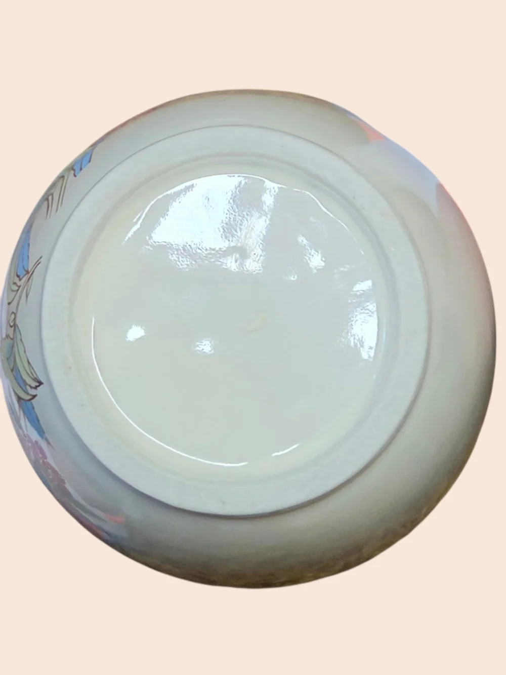 ​Vintage White Ceramic Floral Vase Gold Trim Butterfly Decor 12